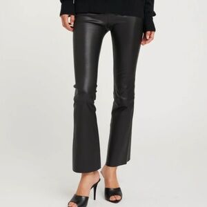 SPRWMN BLACK LEATHER ANKLE FLARE